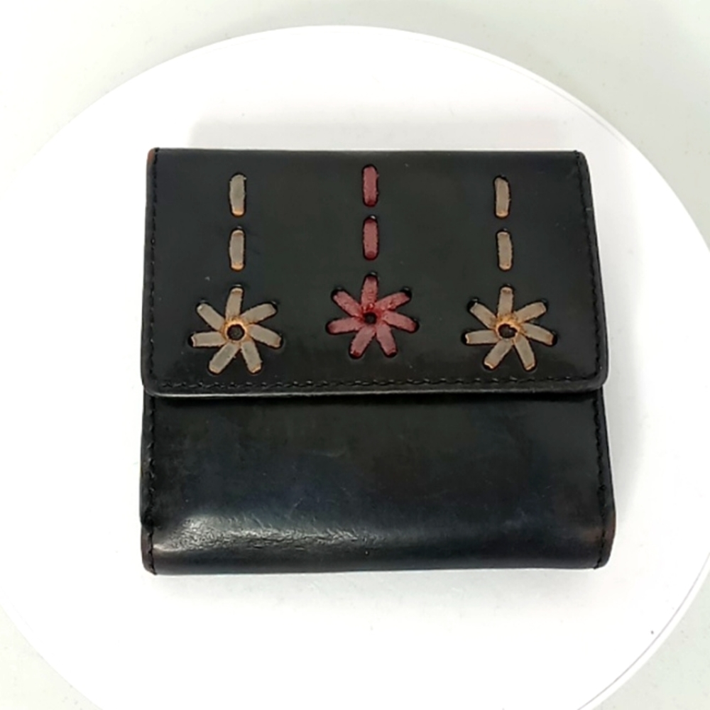 Lauren-Ralph Lauren - Vintage Bi-fold Wallet w/Colorful Leather Detailing- Black